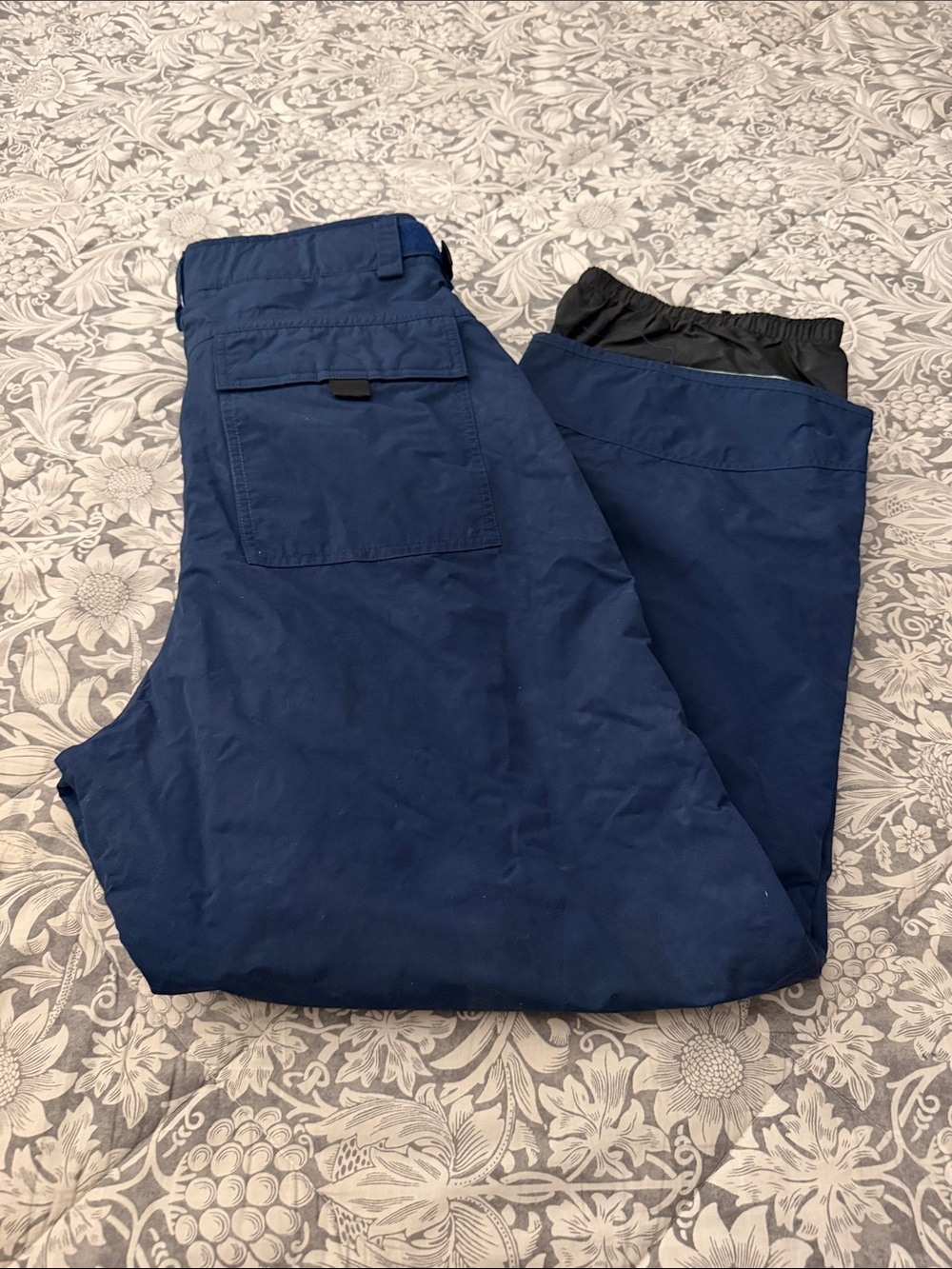 Burton Navy Blue Cargo Snow Pants with Elastic Ankles